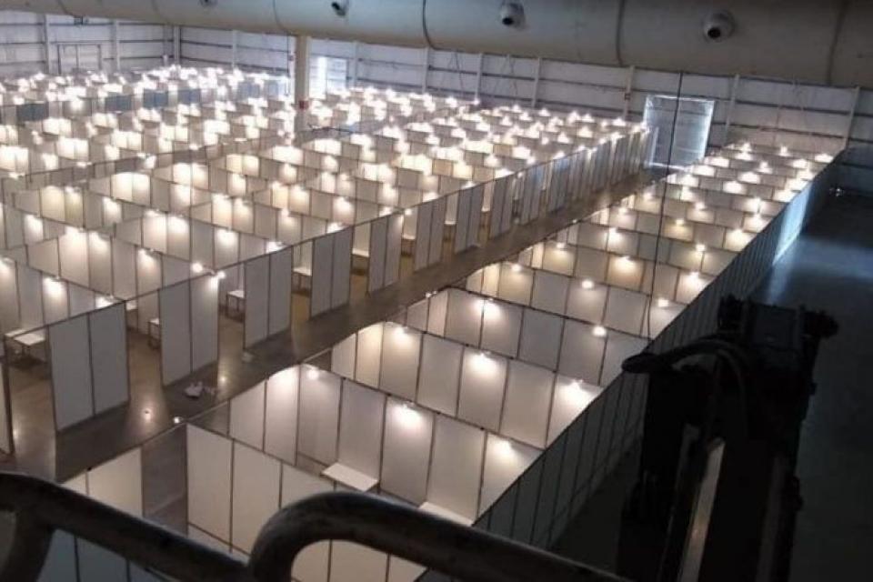 El Ejercito montó en dos días el hospital en Tecnopolis