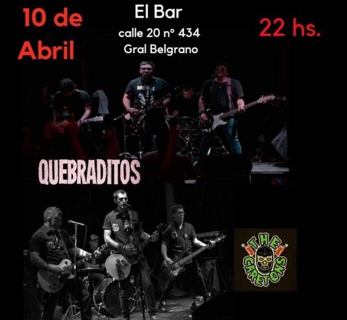 GENERAL BELGRANO: “Quebraditos y The Caretons” juntos, este sábado 10 en El Bar GENERAL BELGRANO: “Quebraditos y The Caretons” juntos, este sábado 10 en El Bar