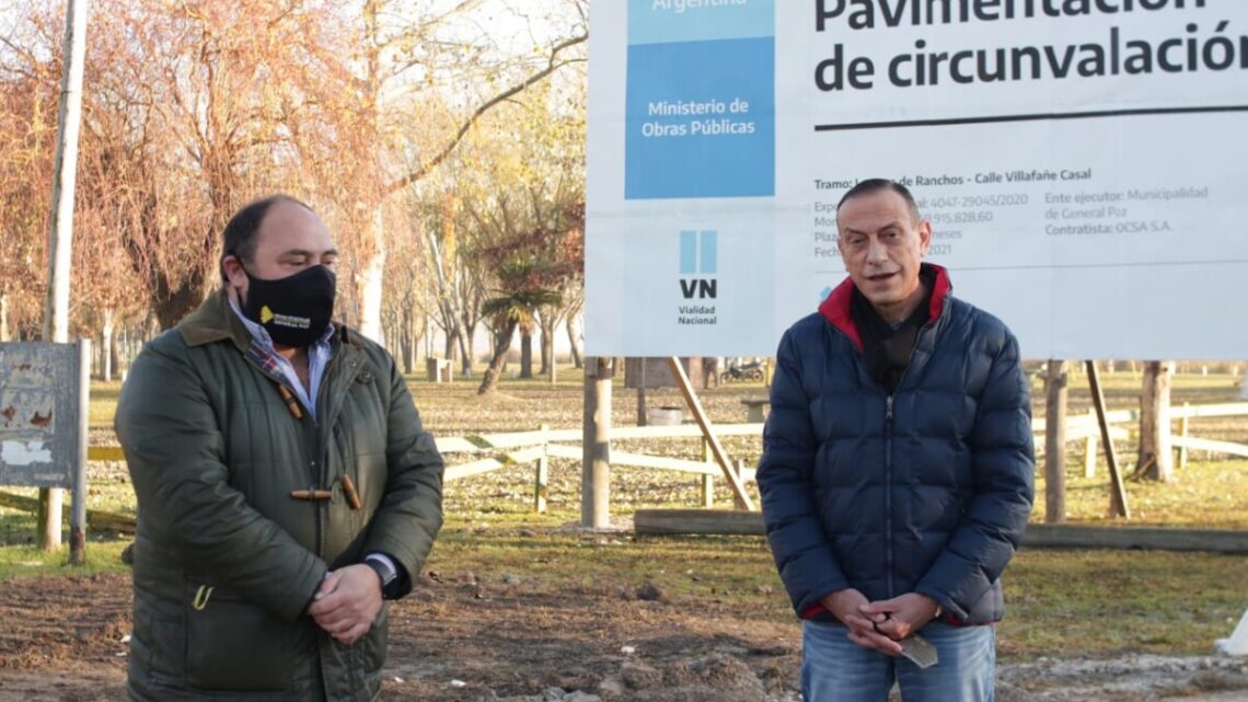 Álvarez y Arrieta recorren la obra de pavimentación en la Laguna Álvarez y Arrieta recorren la obra de pavimentación en la Laguna