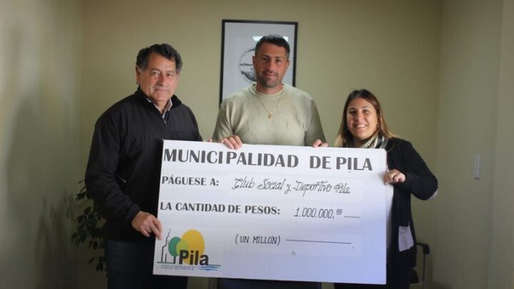 El Club Social y Deportivo Pila recibió un aporte económico de Un Millón de Pesos
