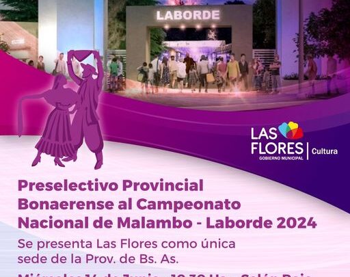 Las Flores será sede del Preselectivo Provincial Bonaerense al Campeonato Nacional de Malambo Laborde 2024