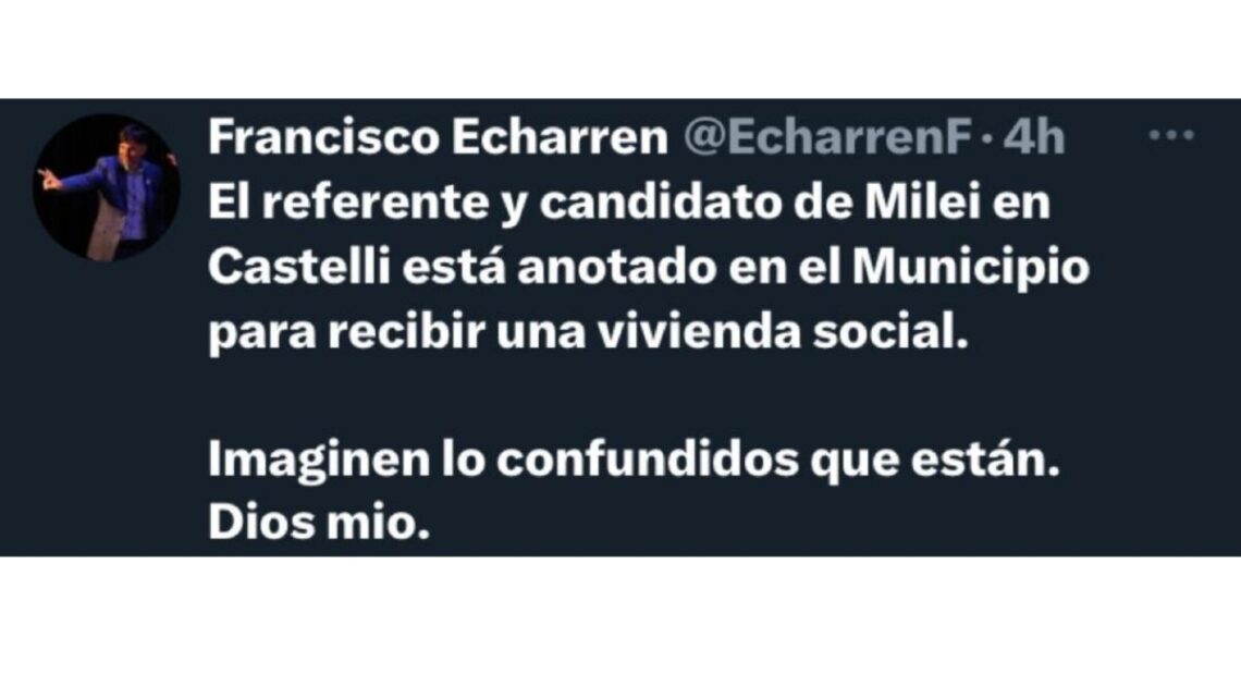CASTELLI: el candidato de Milei se anotó en un plan de viviendas sociales CASTELLI: el candidato de Milei se anotó en un plan de viviendas sociales