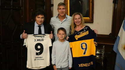 Martín Palermo visitó al presidente Javier Milei en la Casa Rosada