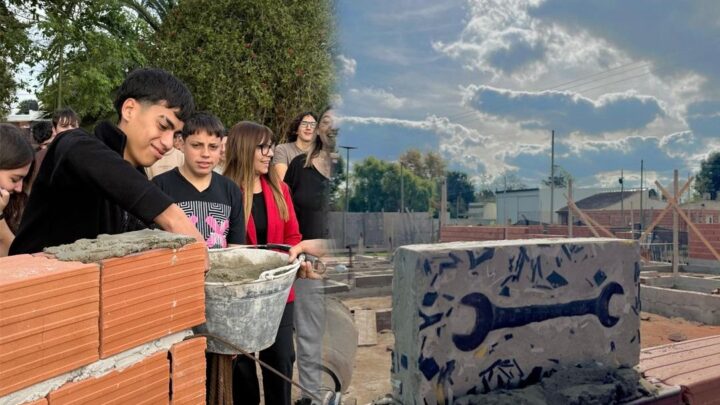 GRAL BELGRANO: Alumnos de la Escuela Técnica colocan su ladrillo fundacional