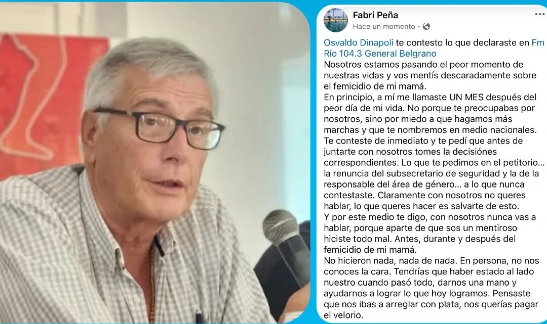 Femicidio: Uno de los hijos de Marcela Costilch le respondió al Intendente Dinapoli Femicidio: Uno de los hijos de Marcela Costilch le respondió al Intendente Dinapoli