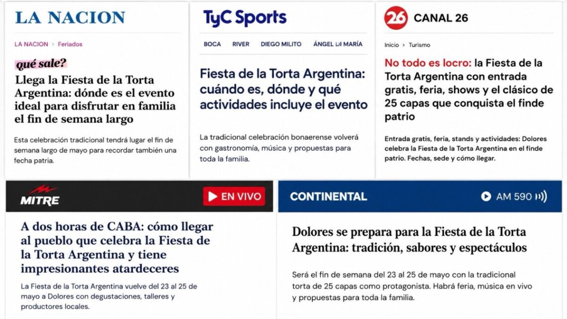 La Nación, TyC Sports, Olga, Mitre y Continental: la Torta Argentina gana presencia nacional