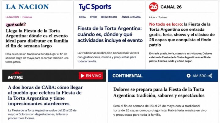 La Nación, TyC Sports, Olga, Mitre y Continental: la Torta Argentina gana presencia nacional