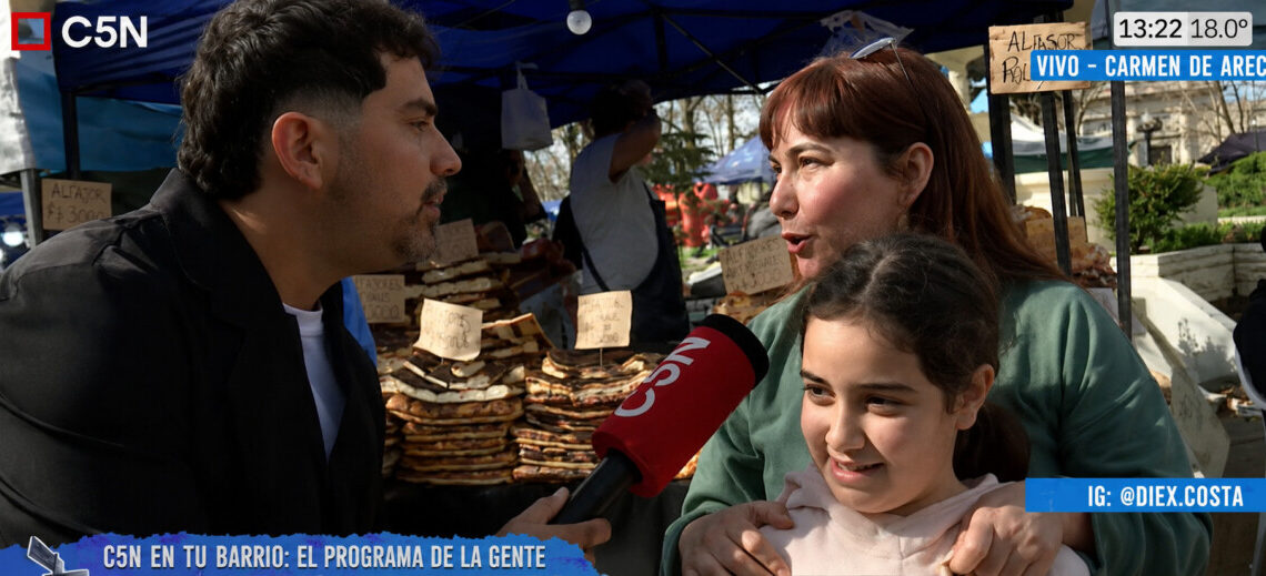 Ranchos: la Fiesta del Choripán se coló en C5N junto a Diego Costa, una familia y Juanra y La Síncopa
